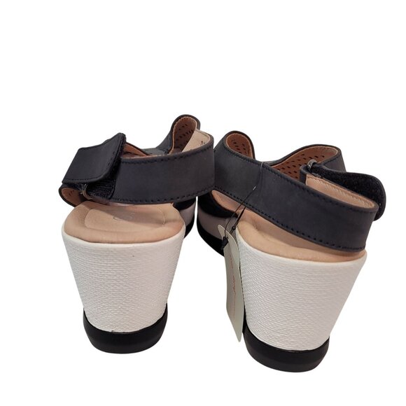 Jeossy Women's Platform Peep Toe Wedge High Heel Sandals Black Size 8 - Picture 6 of 12